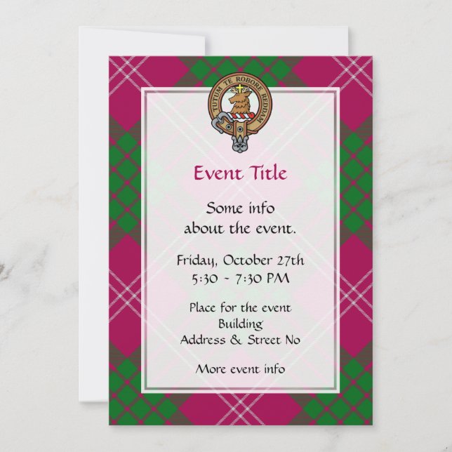 Clan Crawford Crest Invitation (Front)
