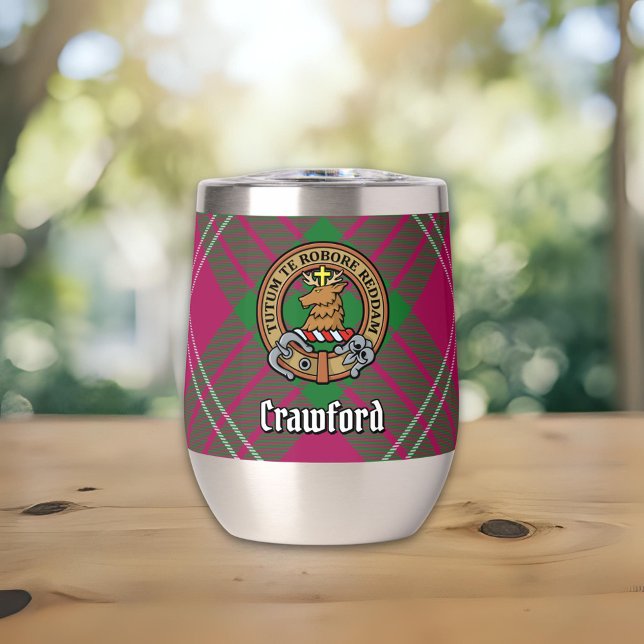 Clan Crawford Crest over Tartan (Creator Uploaded)