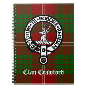 Clan Crawford Crest Tartan Notebook