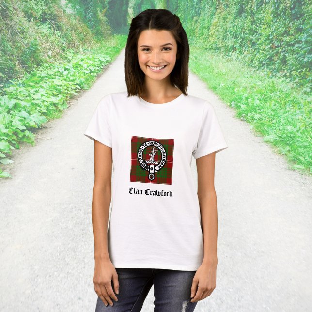 Clan Crawford Crest Tartan T-Shirt (Creator Uploaded)