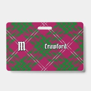 Clan Crawford Tartan Badge ID Badge