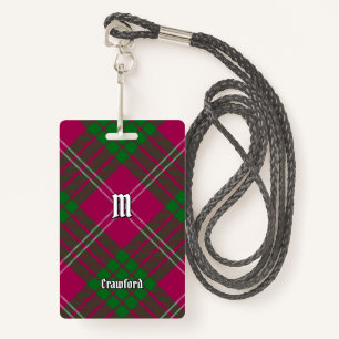 Clan Crawford Tartan Badge ID Badge