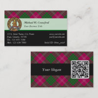 Clan Crawford Tartan Business Card