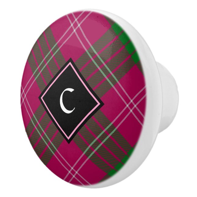 Clan Crawford Tartan Ceramic Knob (Right)
