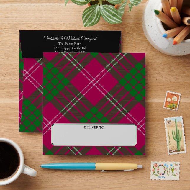 Clan Crawford Tartan Envelope (Desk)