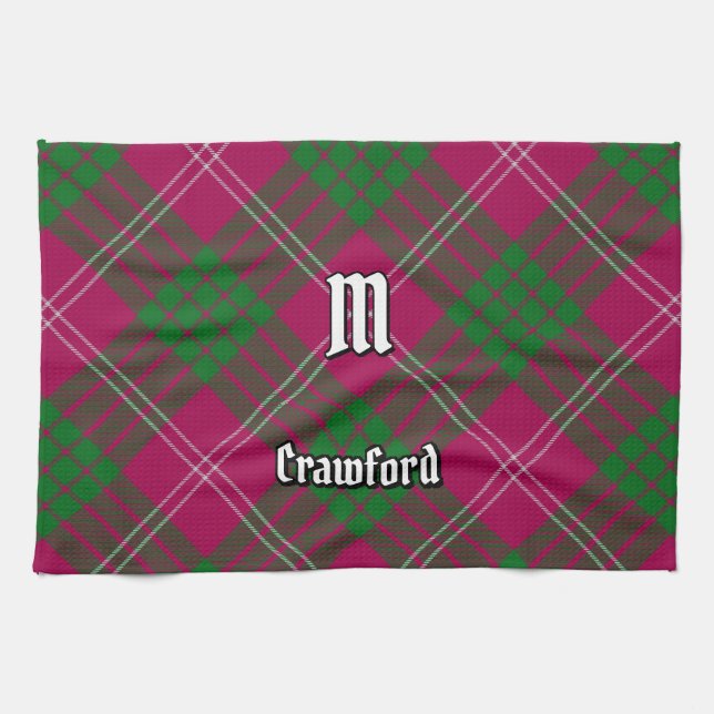 Clan Crawford Tartan Kitchen Towel (Horizontal)