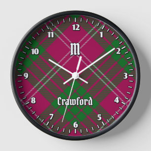 Clan Crawford Tartan Large Clock