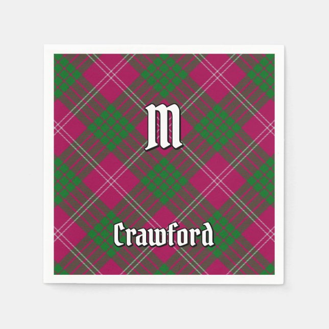 Clan Crawford Tartan Napkins (Front)