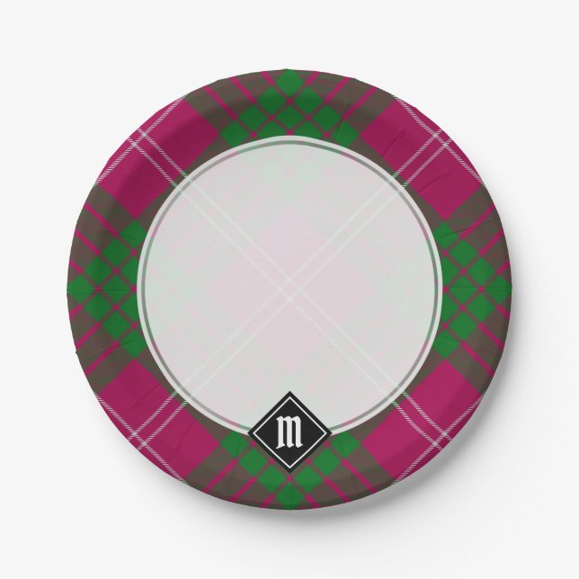 Clan Crawford Tartan Paper Plates (Front)