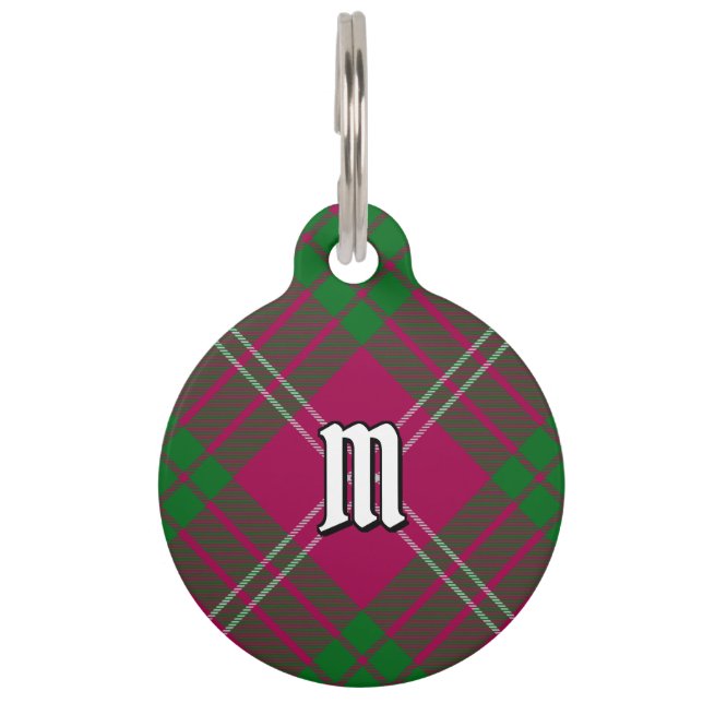 Clan Crawford Tartan Pet ID Tag (Front)
