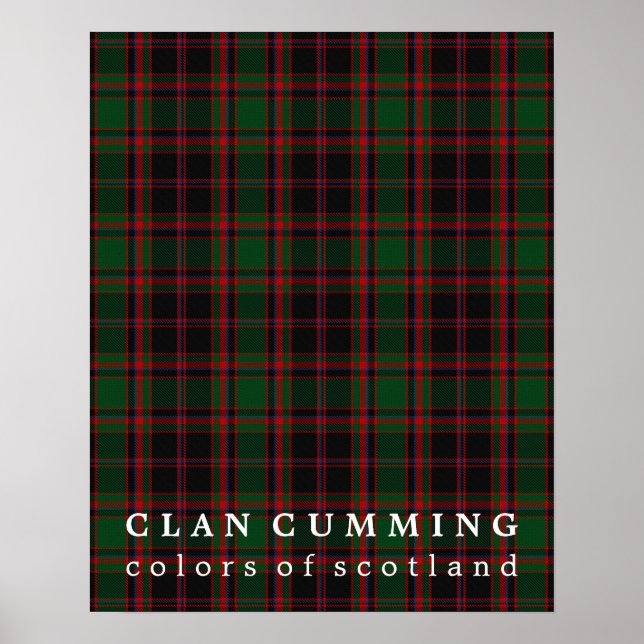 Clan Cumming Colours of Scotland Tartan Poster (Front)
