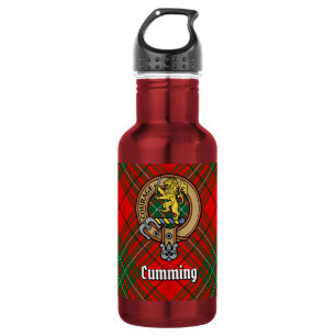Clan Cumming Crest over Tartan 532 Ml Water Bottle