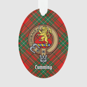 Clan Cumming Crest over Tartan Ornament