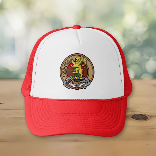 Clan Cumming Crest over Tartan Trucker Hat (Creator Uploaded)