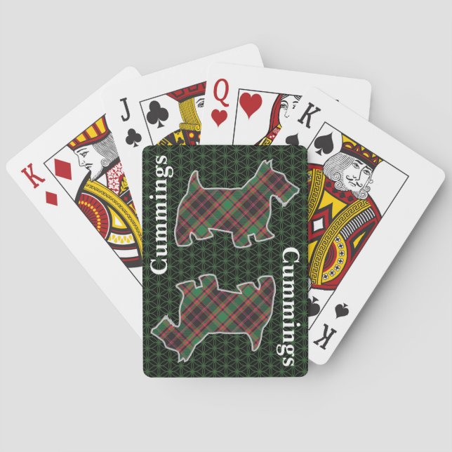 Clan Cumming Hunting Tartan Scottish Terrier Playing Cards (Back)