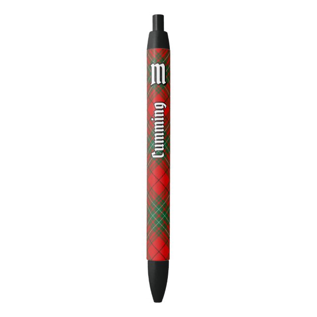Clan Cumming Tartan Black Ink Pen (Front Vertical)