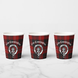 Clan Cunningham Badge & Tartan  Paper Cups