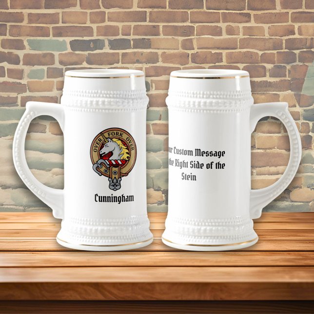 Clan Cunningham Crest over Tartan Beer Stein (Creator Uploaded)