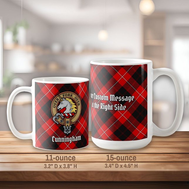 Clan Cunningham Crest over Tartan Coffee Mug (Creator Uploaded)