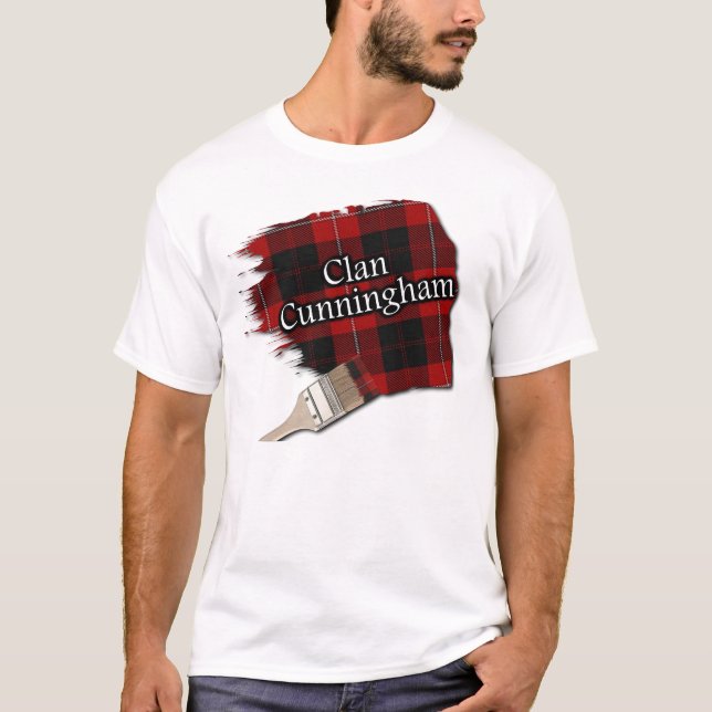 Clan Cunningham Scottish Tartan Paint Shirt (Front)