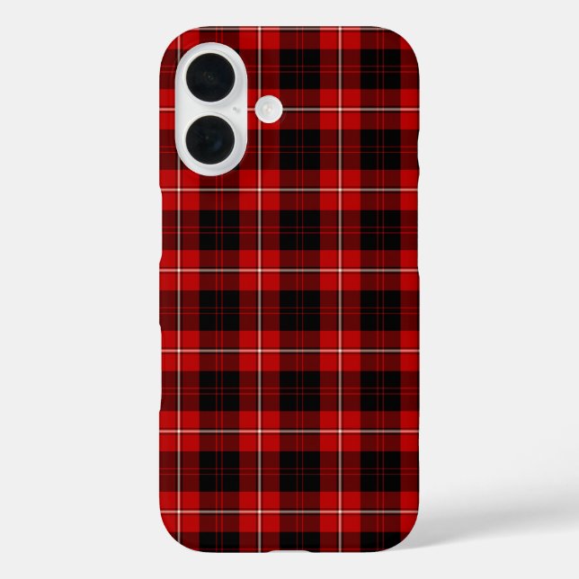 Clan Cunningham Tartan Bright Red and Black Plaid Case-Mate iPhone Case (Back)