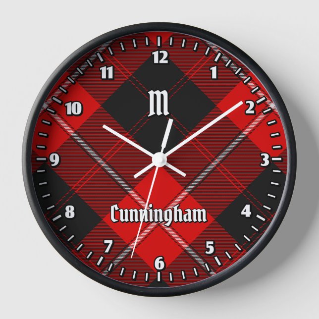 Clan Cunningham Tartan Clock (Front)