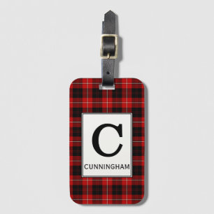 Clan Cunningham Tartan Monogrammed Luggage Tag