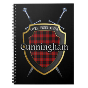 Clan Cunningham Tartan Shield & Swords Notebook