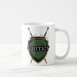 Clan Currie Currier Tartan Shield & Swords Coffee Mug