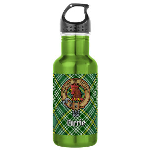 Clan Currie Rooster Crest over Tartan 532 Ml Water Bottle