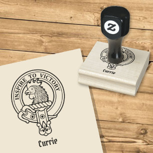Clan Currie Rooster Crest Rubber Stamp