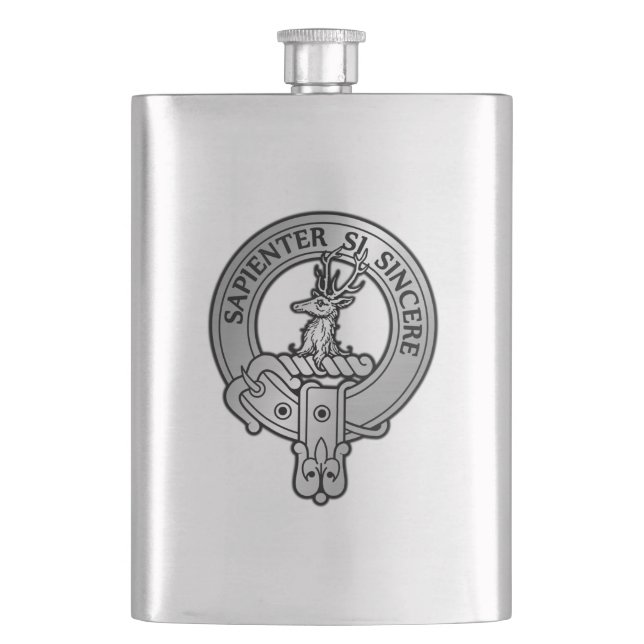 Clan Davidson Crest Hip Flask (Front)