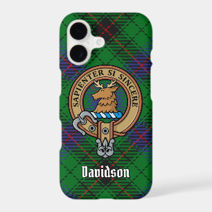 Clan Davidson Crest over Tartan