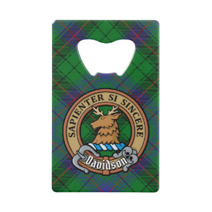 Clan Davidson Crest over Tartan