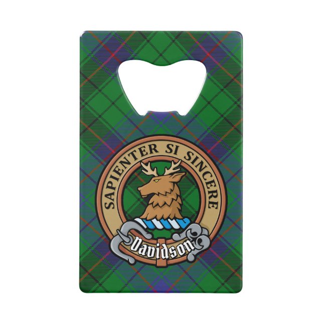 Clan Davidson Crest over Tartan (Front)