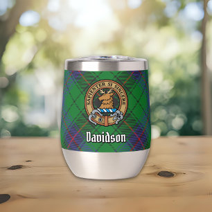 Clan Davidson Crest over Tartan