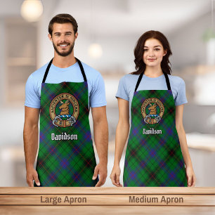 Clan Davidson Crest over Tartan Apron