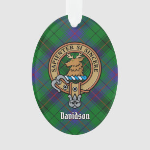 Clan Davidson Crest over Tartan Ornament