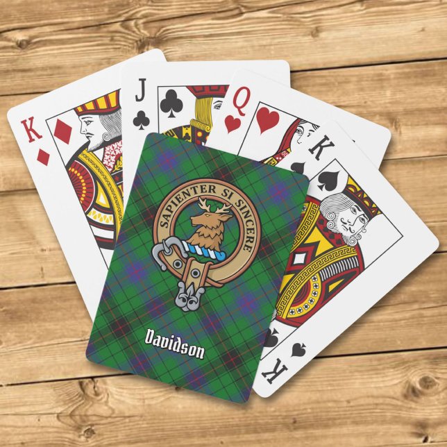 Clan Davidson Crest over Tartan Playing Cards (Creator Uploaded)