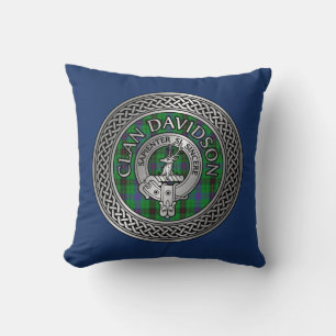 Clan Davidson Crest & Tartan Knot Cushion