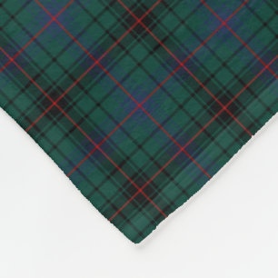 Clan Davidson Dark Green Tartan Fleece Blanket