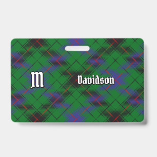 Clan Davidson Tartan ID Badge