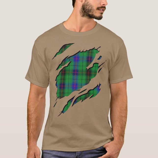 Clan Davidson Tartan Plaid Effects T-Shirt (Front)