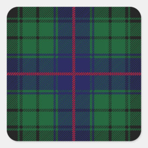 Clan Davidson Tartan Square Sticker