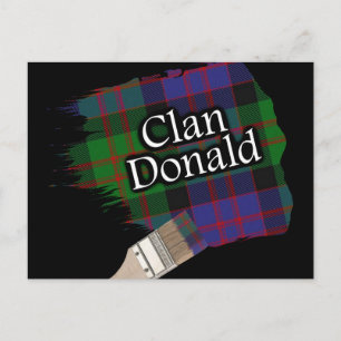 Clan Donald Scottish Tartan Paint Brush Postcard