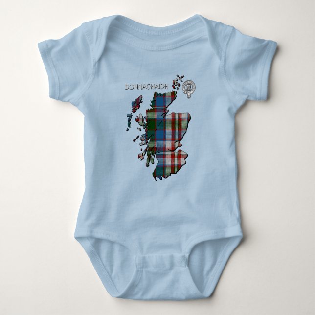 Clan Donnachaidh (Robertson) Crest & Dress Tartan Baby Bodysuit (Front)