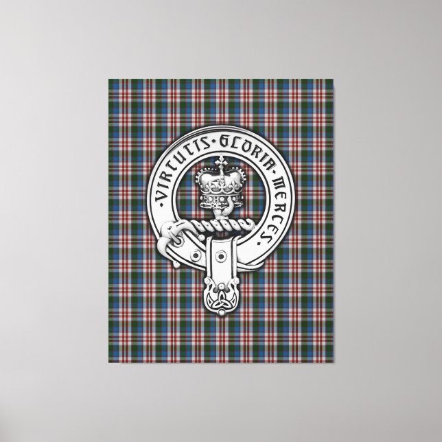 Clan Donnachaidh (Robertson) Crest & Dress Tartan Canvas Print (Front)