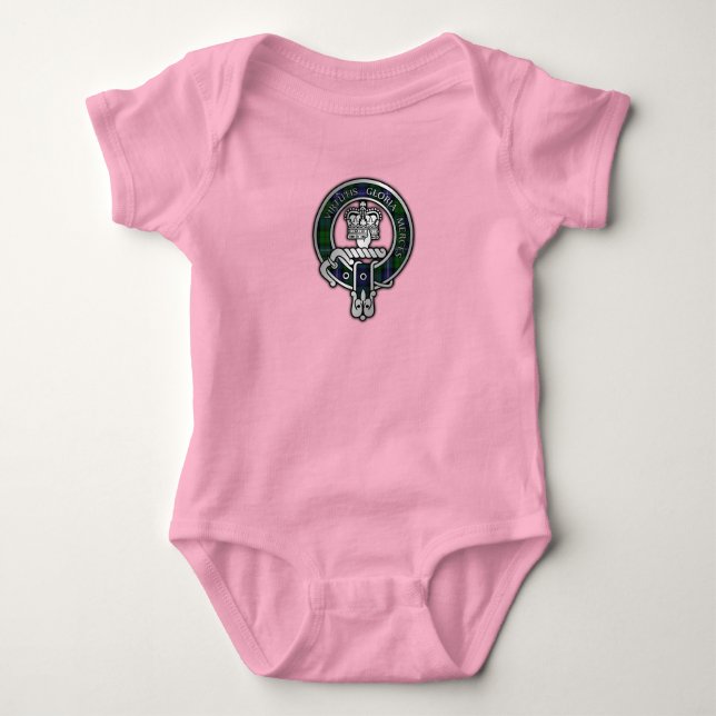 Clan Donnachaidh (Robertson) Crest /Hunting Tartan Baby Bodysuit (Front)