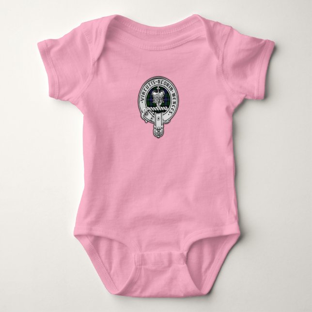 Clan Donnachaidh (Robertson) Crest /Hunting Tartan Baby Bodysuit (Front)