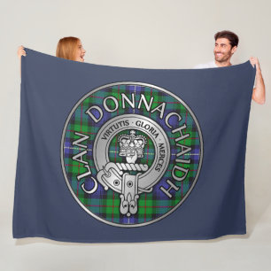 Clan Donnachaidh /Robertson Crest & Hunting Tartan Fleece Blanket